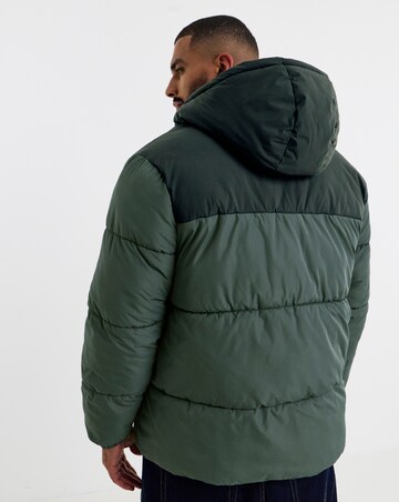 Jack & Jones Raze Hooded Puffer Coat - Grey