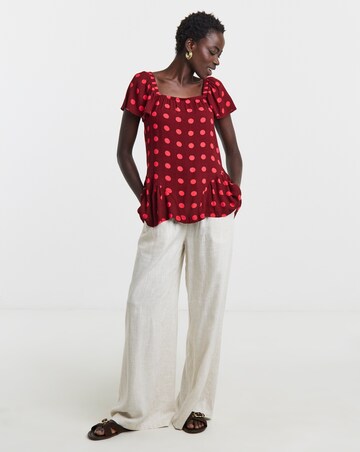 Stripe Crinkle Peplum Top