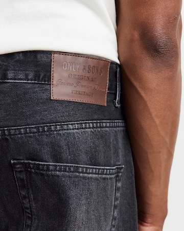 Only & Sons Kayce Barrel Fit Jeans - Black Denim