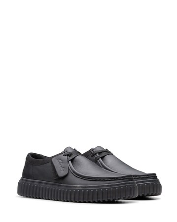 Clarks Torhill Lo Leather Shoe - Black