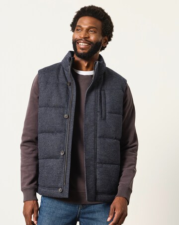 FatFace Tarn Cjeck Gilet (Regular & Tall) - Navy