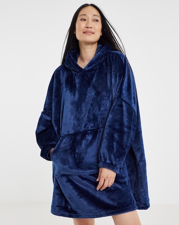 Pretty Secrets Plush Fleece Oversized Hooded Lounge Dress With Elasticated Cuffs