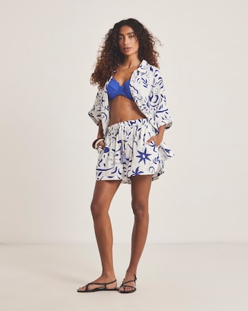 Printed Graphic Oversized Beach Shirt and Short Co-Ord Set