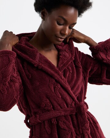 Pretty Secrets Bow Textured Fleece Hooded Dressing Gown