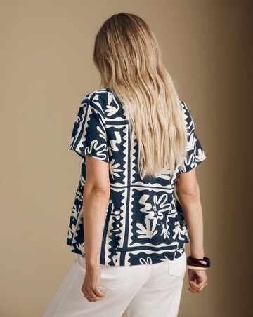 Julipa Petite Printed Button Through Blouse