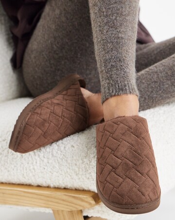Marley Quilted Mule Slippers - Wide Fit (E)