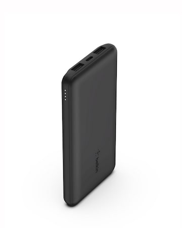 Belkin BoostCharge 15W 10,000mAh Power Bank with Built-In Cable - Black