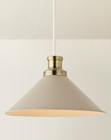 ValueLights Morgan Beige Taper Shade with Brushed Brass Fitting