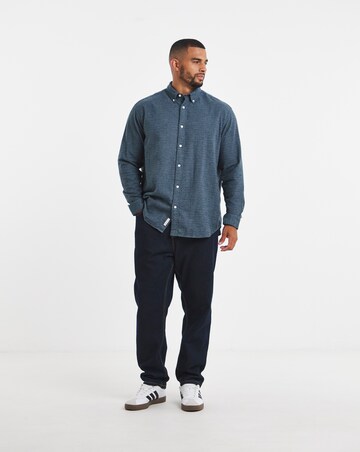 Jack & Jones Premium Stanley Flannel Long Sleeve Shirt - Blue