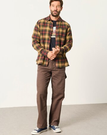 FatFace Long Sleeve Loxley Check Shirt - Brown