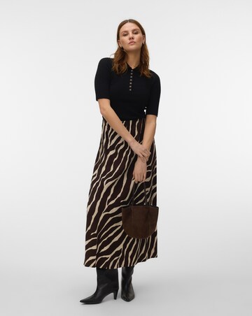 Vero Moda Maddie Mid Waist Zebra Print Ankle Skirt