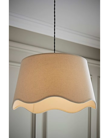 ValueLights Mabel Large Scalloped Bottom Natural Linen Shade 45cm