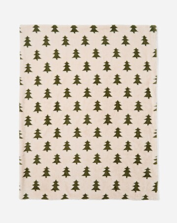 Carved Trees Faux Fur Throw