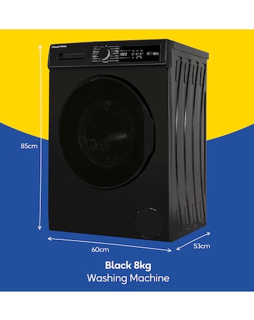 Russell Hobbs RH814W111B, 8kg, 1400rpm, Washing Machine - Black