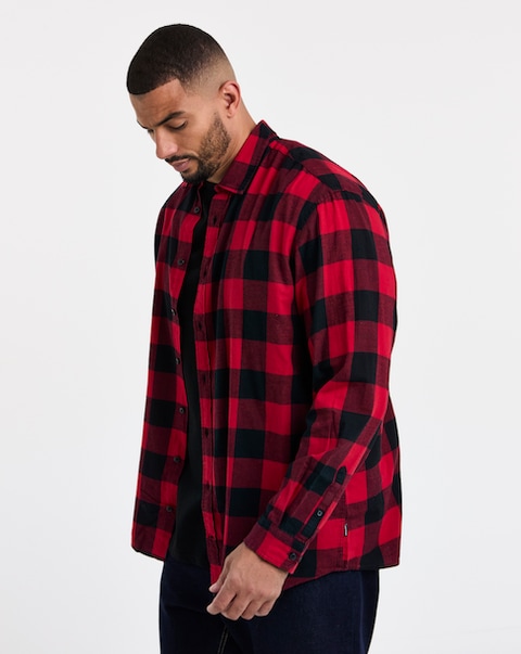 Jack & Jones Gingham Check Shirt - Red/Black