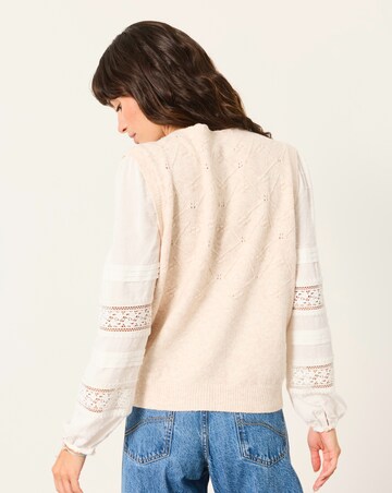 Fatface Kaia Double Layer Knitted Tank with Broderie Sleeves
