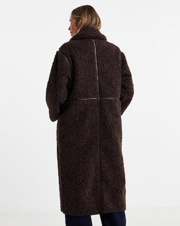Chocolate Maxi Teddy Faux Fur Coat