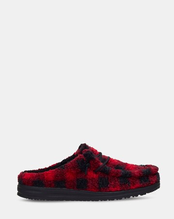 HeyDude Wally Buffalo Plaid Slipper - Red/Black