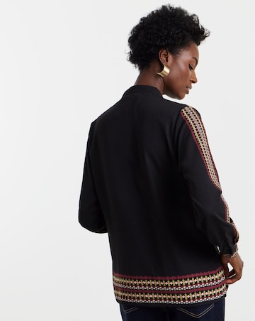 Black Placement Print Blouse