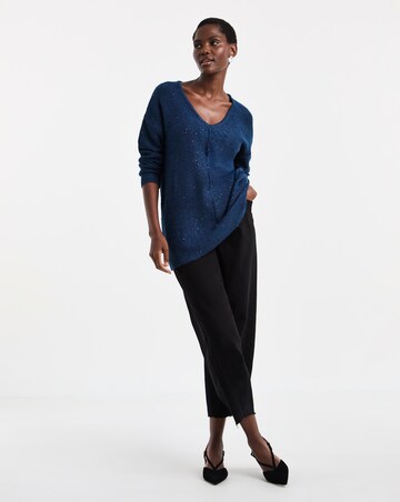 Sequin Glitter Knit Longline Jumper