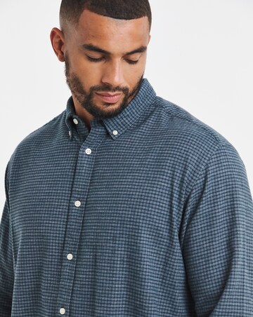 Jack & Jones Premium Stanley Flannel Long Sleeve Shirt - Blue