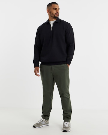 Jack & Jones Bradley Zip Sweat Polo - Black