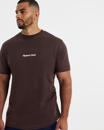 Jack & Jones Norrebro Embroidered Logo T-Shirt - Brown
