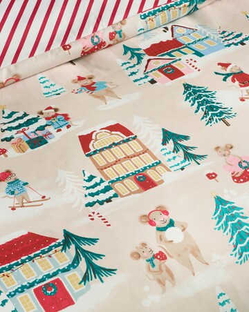 Catherine Lansfield Christmas Mouse Town Duvet Cover Set
