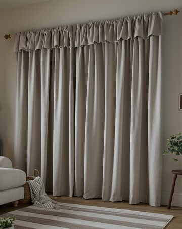 Catherine Lansfield Brushed Texture Ruffle Top Curtains