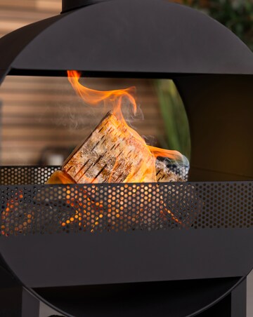 Charles Bentley Black Steel Chimenea