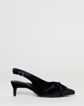 Leila Velvet Bow Slingback Heeled Shoes - Wide Fit (E)