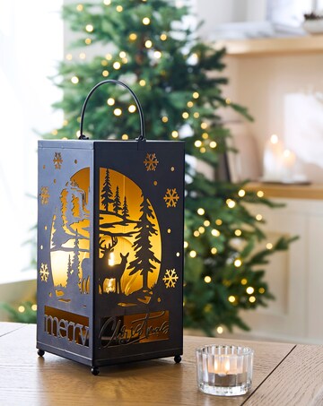 Cut Out Stag Lantern with Bulb