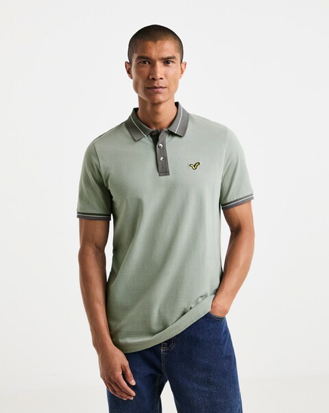 New In - Voi Two Toned Pique Polo Long