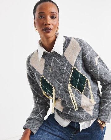 Loose Thread Argyle Jumper