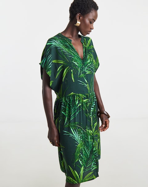 Short Button Through Smock Dress
