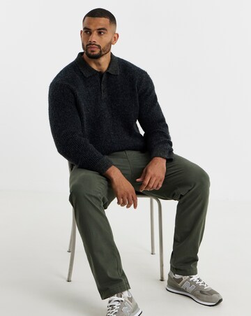 Jack & Jones Premium Blasimon Souffle Polo Knit Jumper - Grey