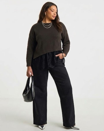 ONLY LACE MIX KNIT JUMPER