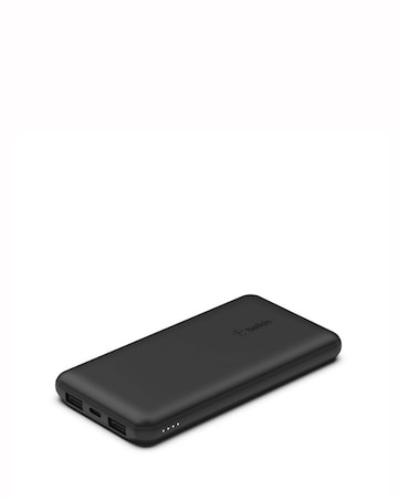 Belkin BoostCharge 15W 10,000mAh Power Bank with Built-In Cable - Black