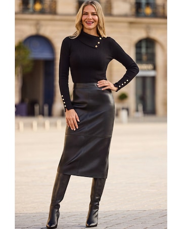 Sosandar Mini Cable Envelope Collar Knit