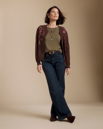 Julipa Embroidered Knitted Bomber Cardigan