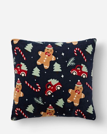 Christmas Gingerbread Fleece Cushion