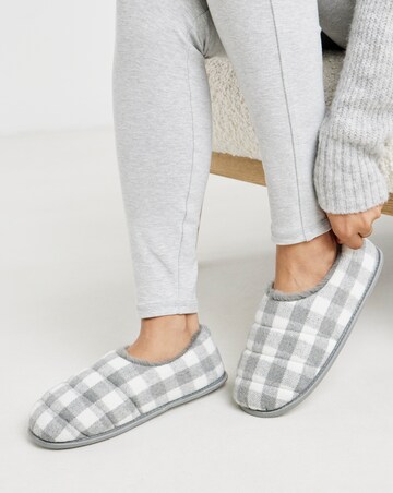 Promise Checkered Full Slippers - Wide Fit (E)