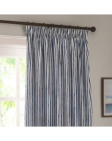 Yard Hebden Striped 100% Cotton Eyelet Lined Curtains