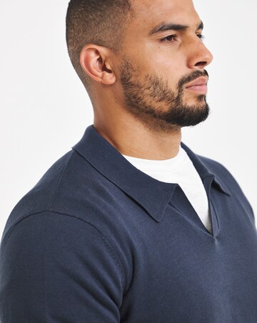 Long Sleeve Cotton Trophy Neck Polo