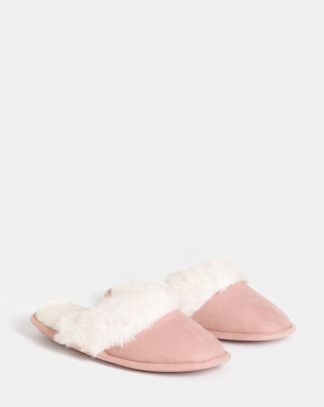 Elyse Faux Fur Mule Slippers - Wide Fit (E)