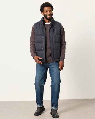 FatFace Tarn Cjeck Gilet (Regular & Tall) - Navy