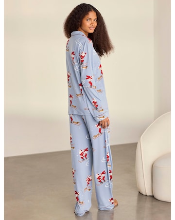 Chelsea Peers Classic Long Sleeve Button Up Christmas Pyjama Set