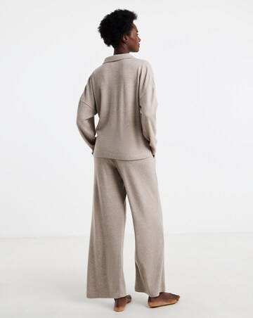 Figleaves Brushed Rib Button Up Lounge Set