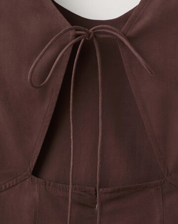 Mango Side Ruched Dress With Tie Detail
