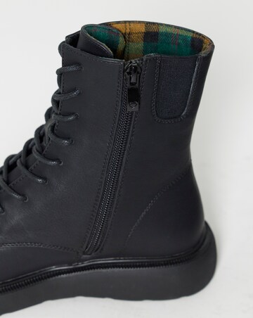 Heavenly Feet Fern Lace Up Chunky Boot - Wide Fit (E)